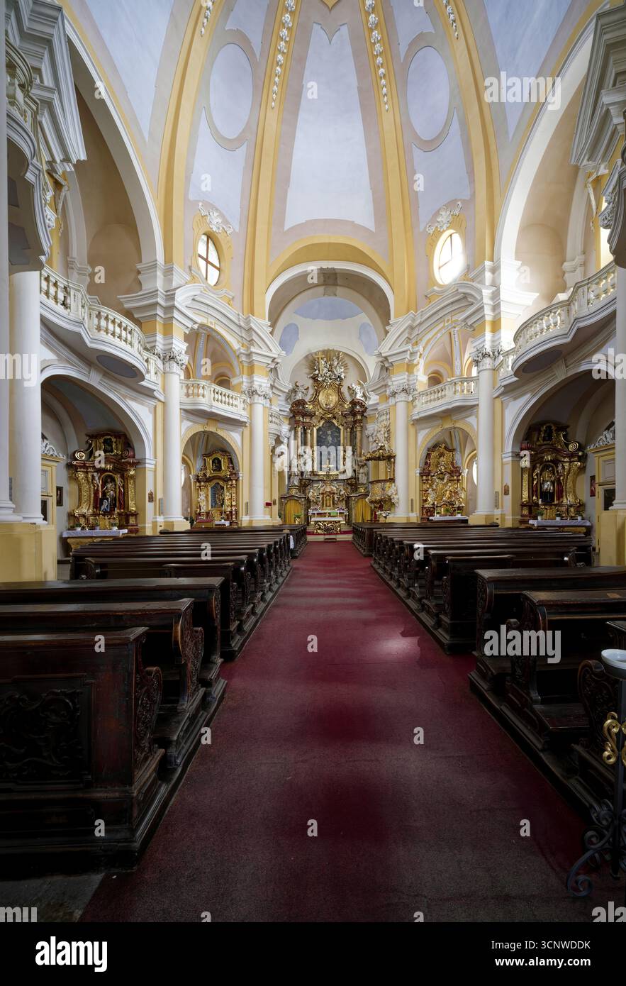 Église Sainte-Marie-Madeleine dans l'architecture baroque, intérieur, intérieur, vieille ville, spa, source de guérison, santé, minéral, eau minérale, maladie, Karlovy Banque D'Images