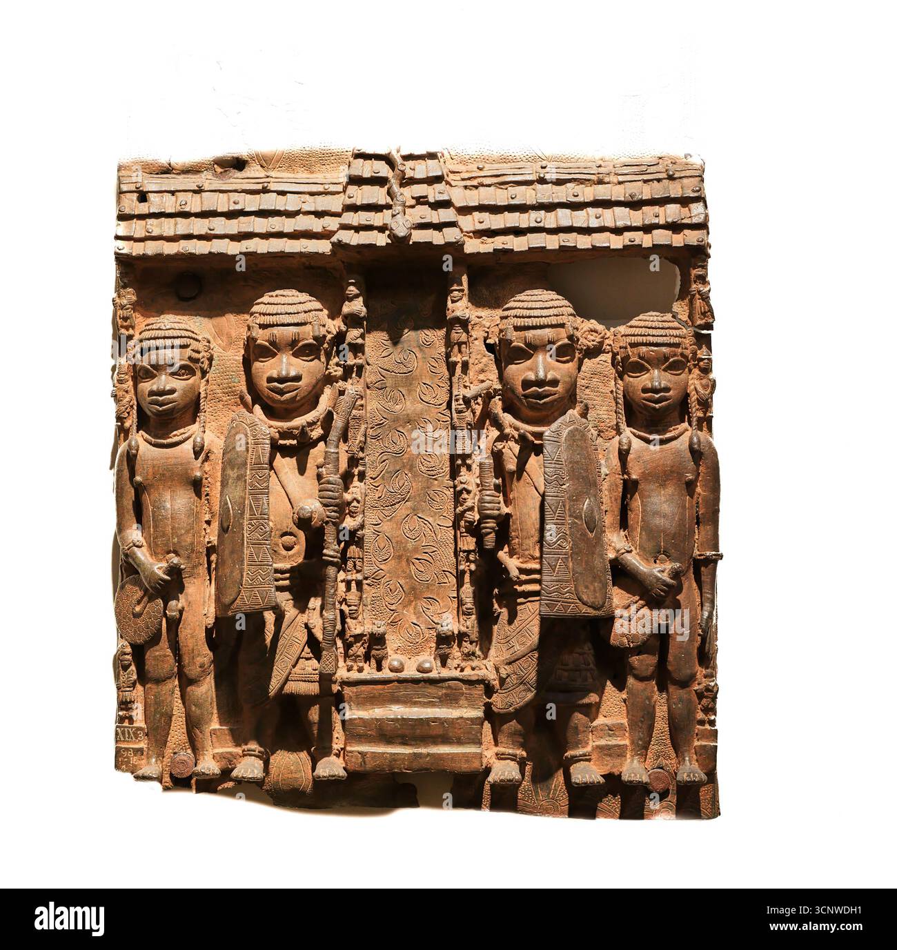 Sculpture en bronze et en laiton du XVIe siècle du Bénin, Nigeria. Banque D'Images