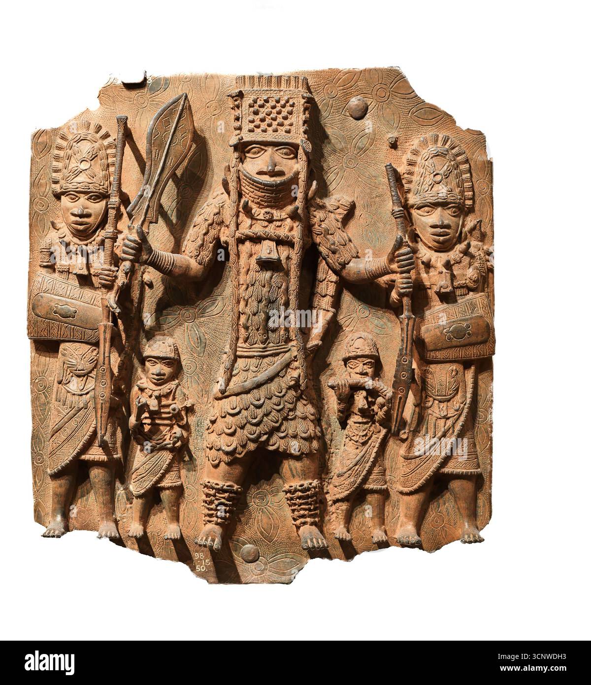Sculpture en bronze et en laiton du XVIe siècle du Bénin, Nigeria. Banque D'Images