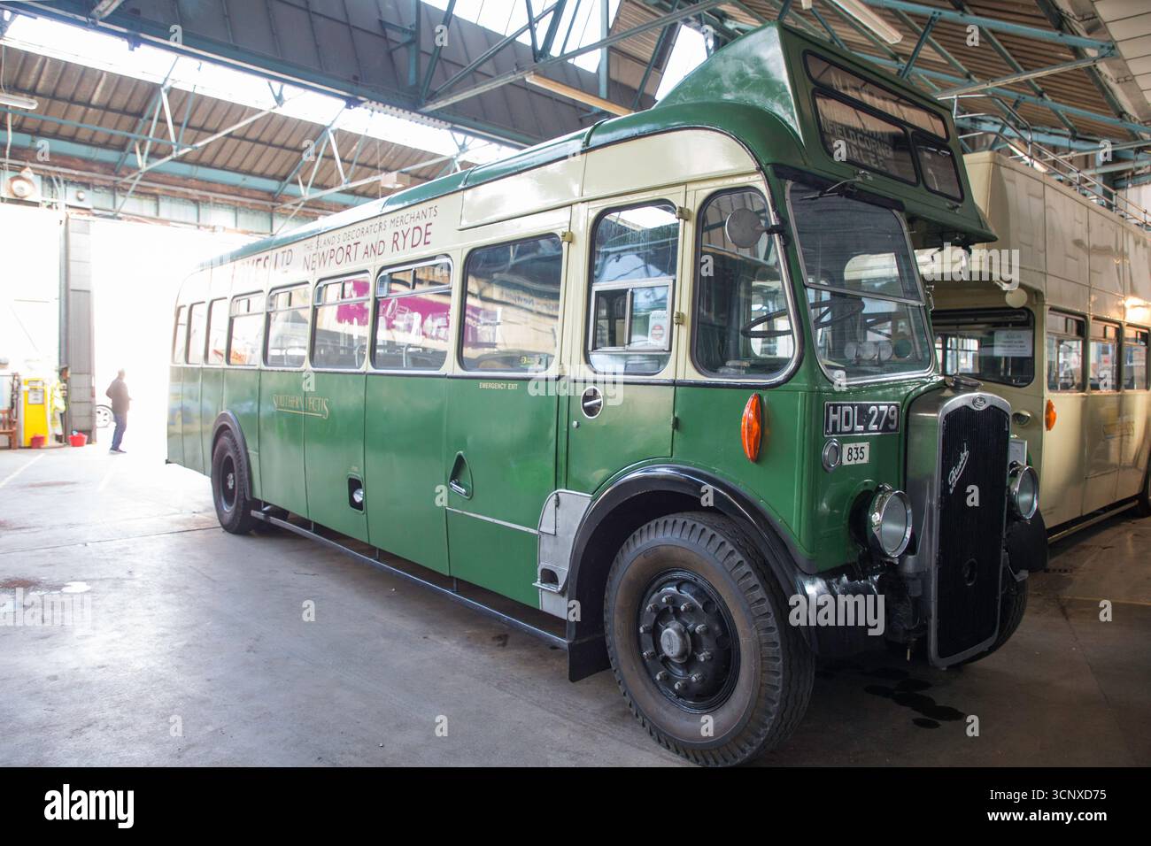 Bus à Ryde bus Museum, île de Wight, Royaume-Uni Banque D'Images