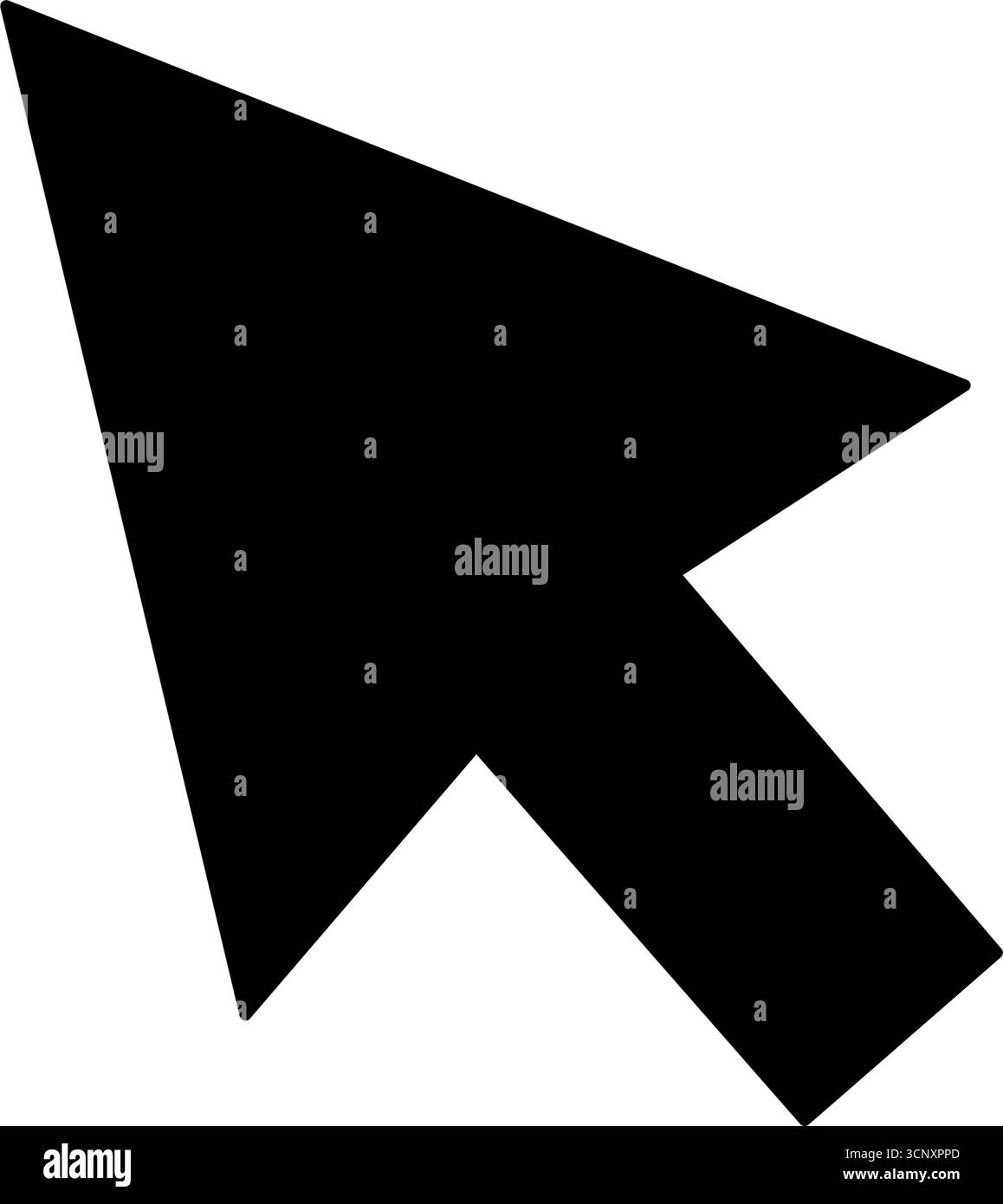 Icône noire du curseur de la souris d'ordinateur pointant. Symbole de flèche de pointeur simple Illustration de Vecteur