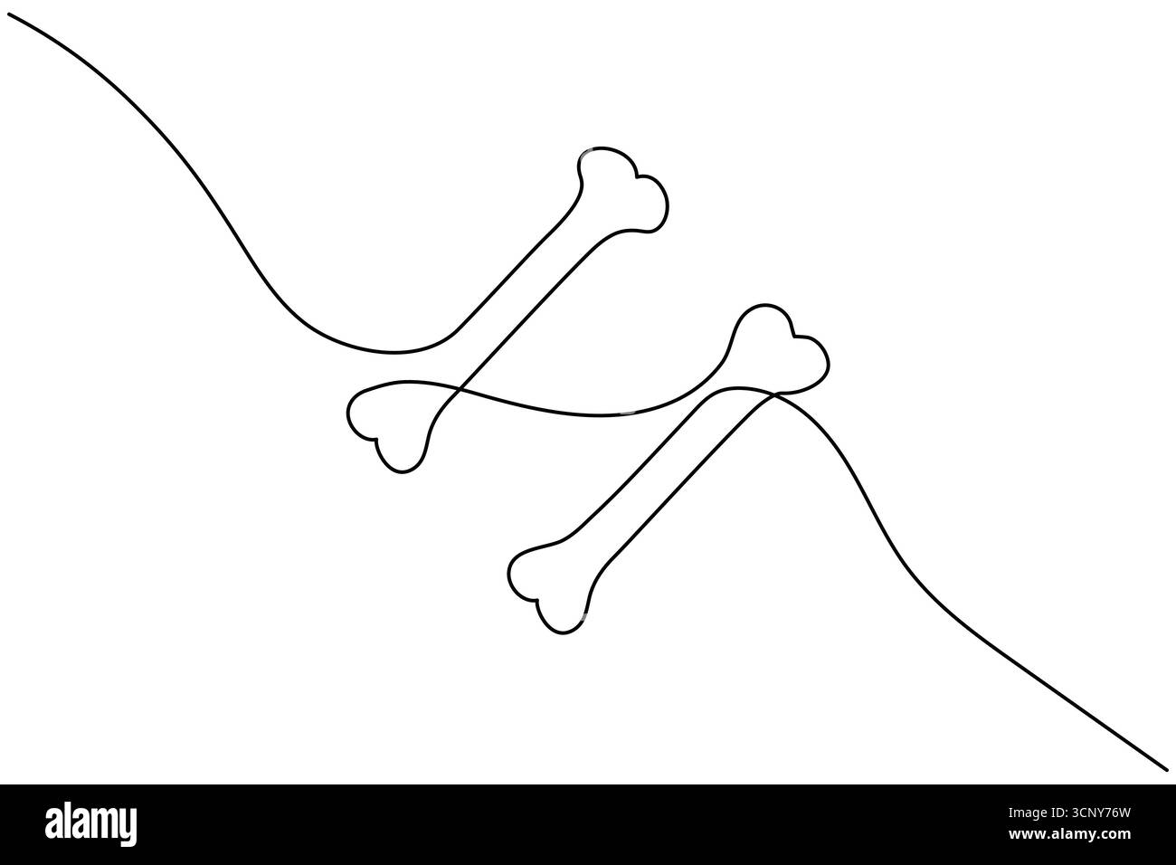 Art minimaliste de ligne noire de trois os de chien entrelacés avec des courbes fluides sur un fond blanc Illustration de Vecteur Art minimaliste de ligne noire de trois os de chien entrelacés avec des courbes fluides sur un fond blanc Illustration de Vecteur