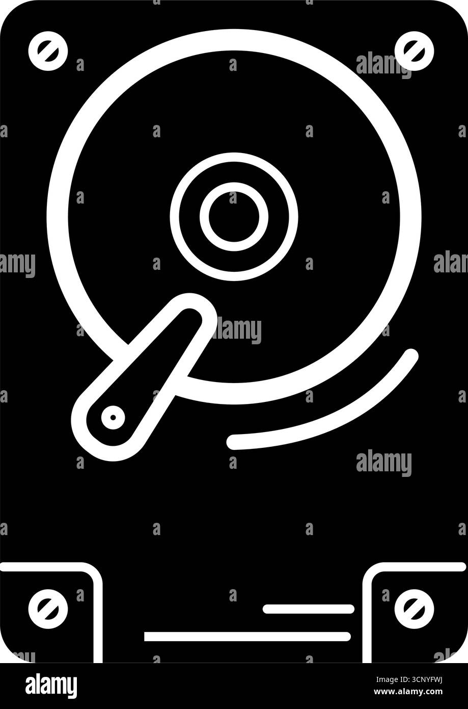 Icône de ligne du disque dur (HDD) Illustration de Vecteur