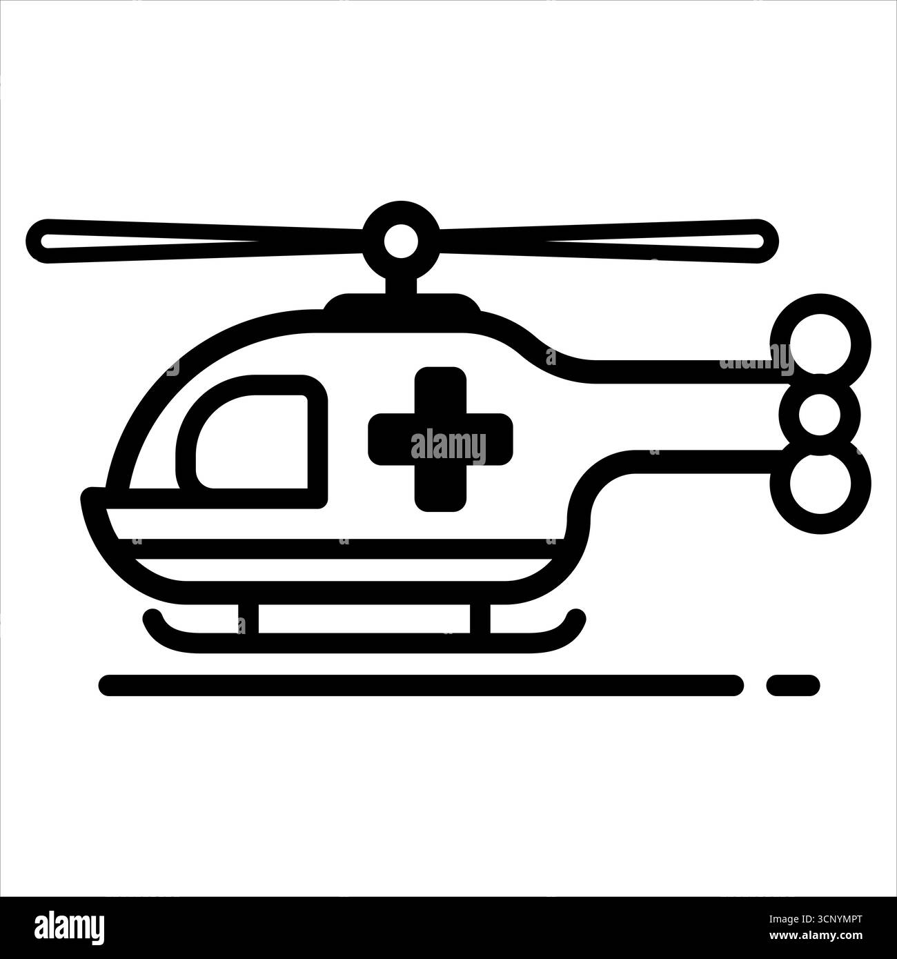 Icône représentant un hélicoptère avec une croix médicale, symbolisant le transport médical d'urgence ou les services de secours Illustration de Vecteur