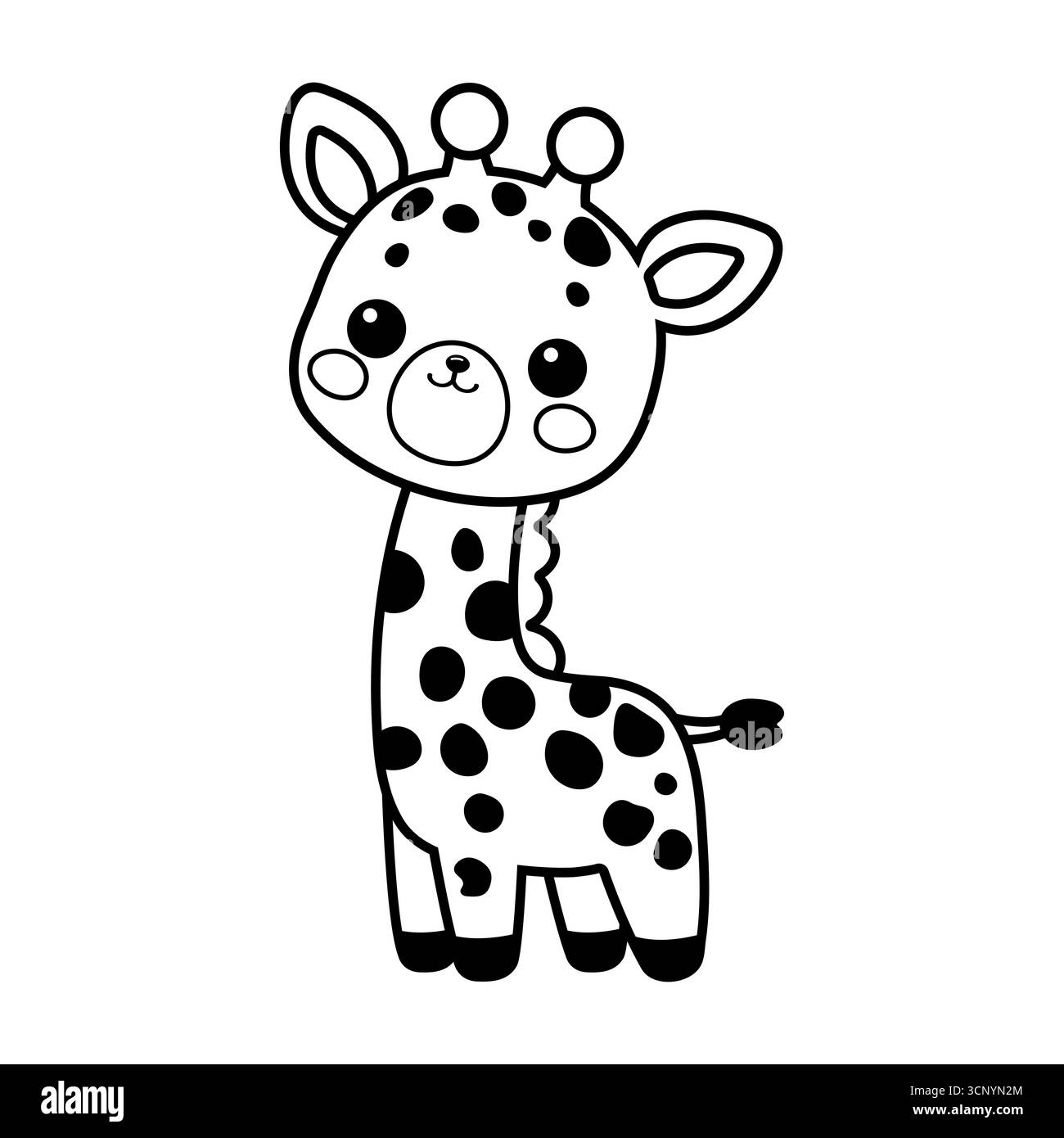 Jolie girafe illustration vectorielle Safari coloriage Illustration de Vecteur