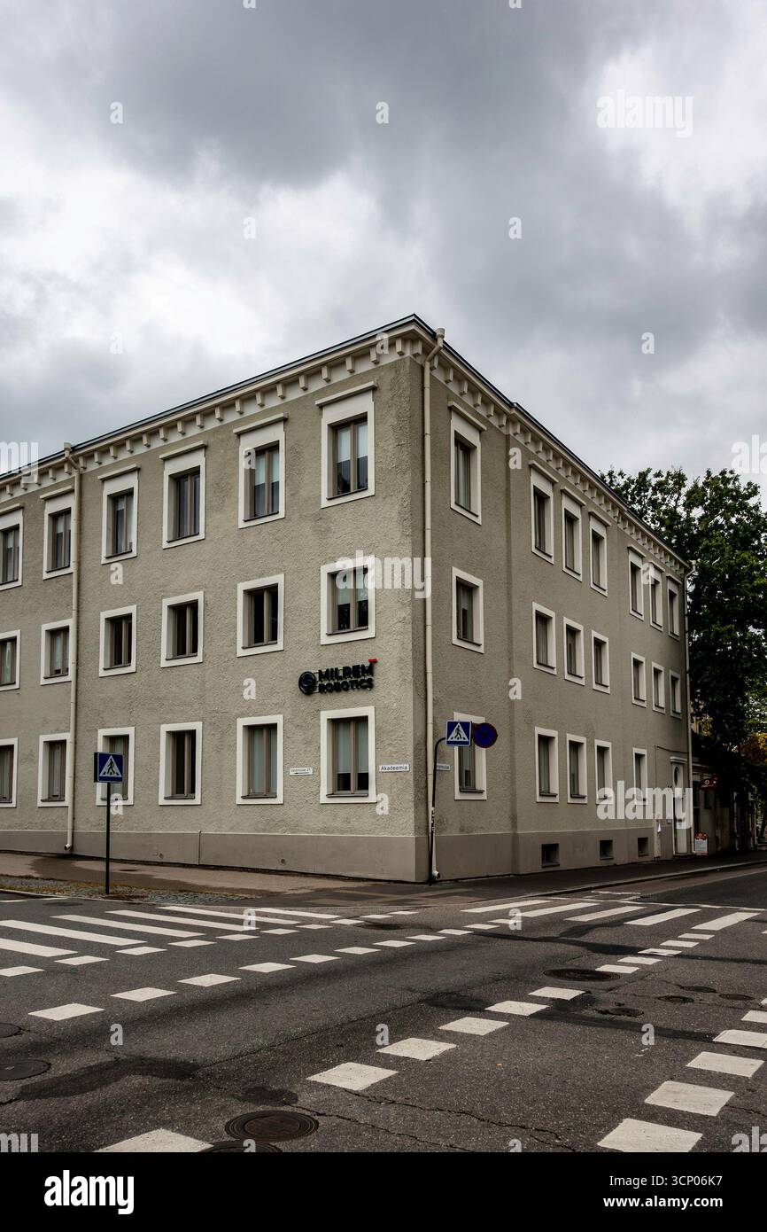 Milrem Robotics Building à Tartu, Estonie, abrite une entreprise estonienne de défense et de technologie spécialisée dans la robotique et les véhicules terrestres sans pilote. Banque D'Images