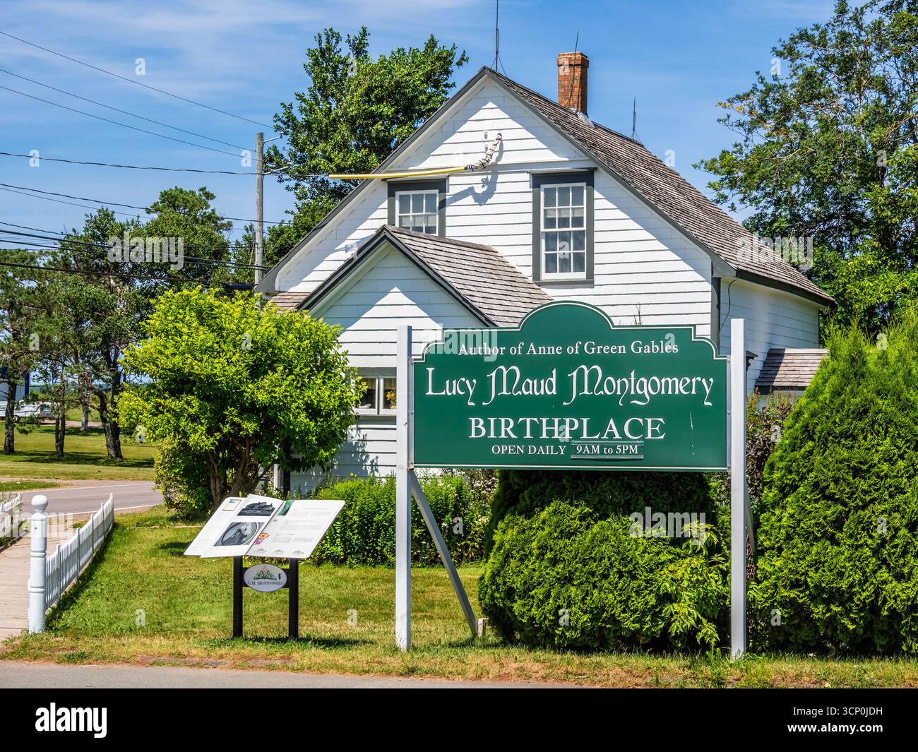 Lieu de naissance de Lucy Maud Montgomery auteur des livres Anne of Green Gables à New London, Île-du-Prince-Édouard, Canada Banque D'Images