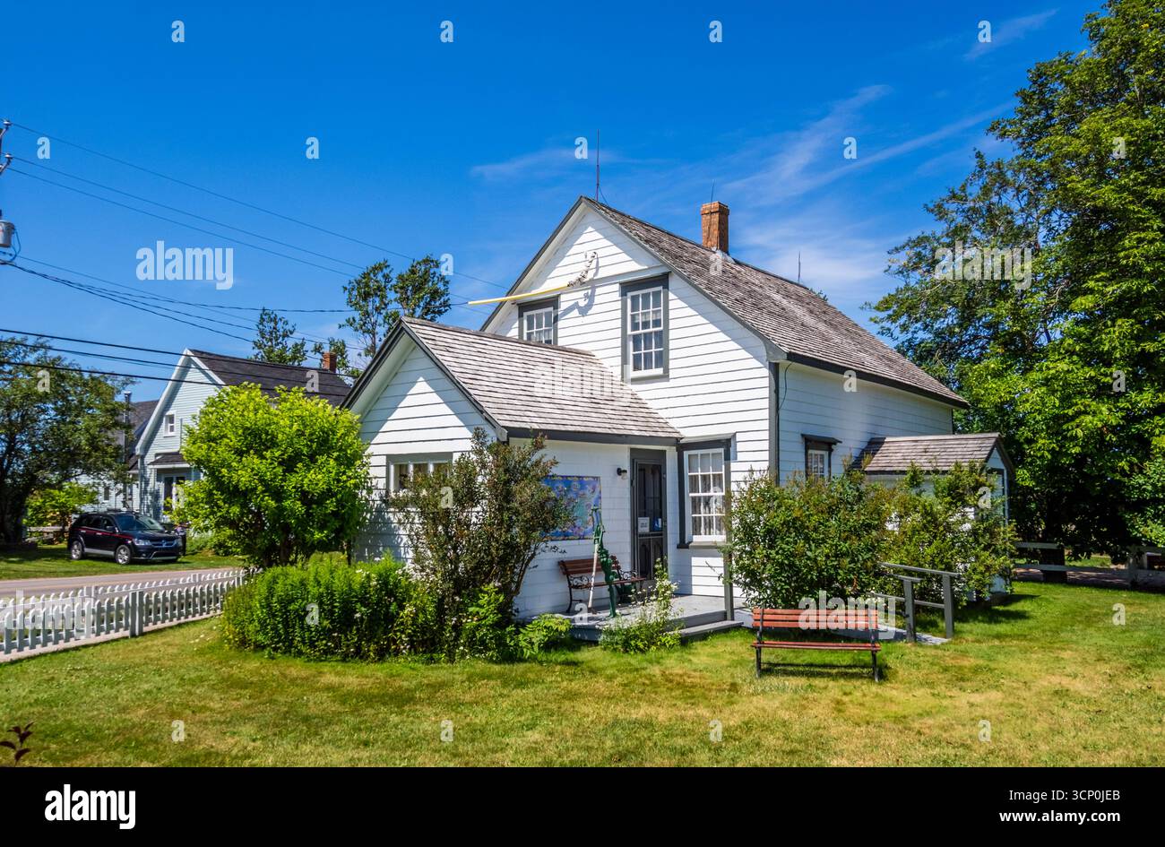 Lieu de naissance de Lucy Maud Montgomery auteur des livres Anne of Green Gables à New London, Île-du-Prince-Édouard, Canada Banque D'Images