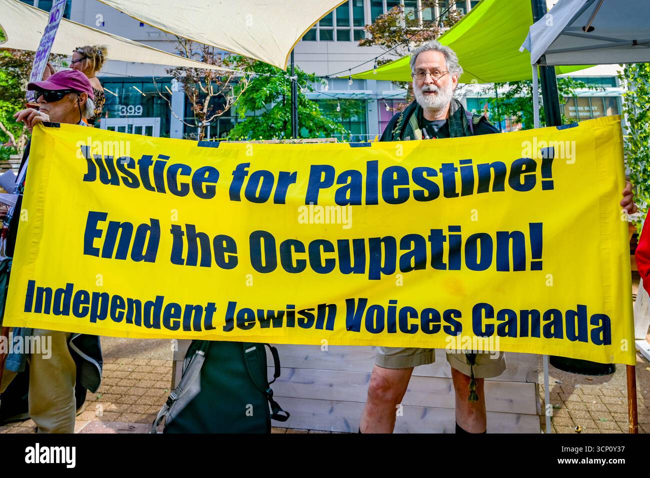 Justice pour la Palestine, Marche de protestation Draw the Line, Vancouver, Colombie-Britannique, Canada Banque D'Images