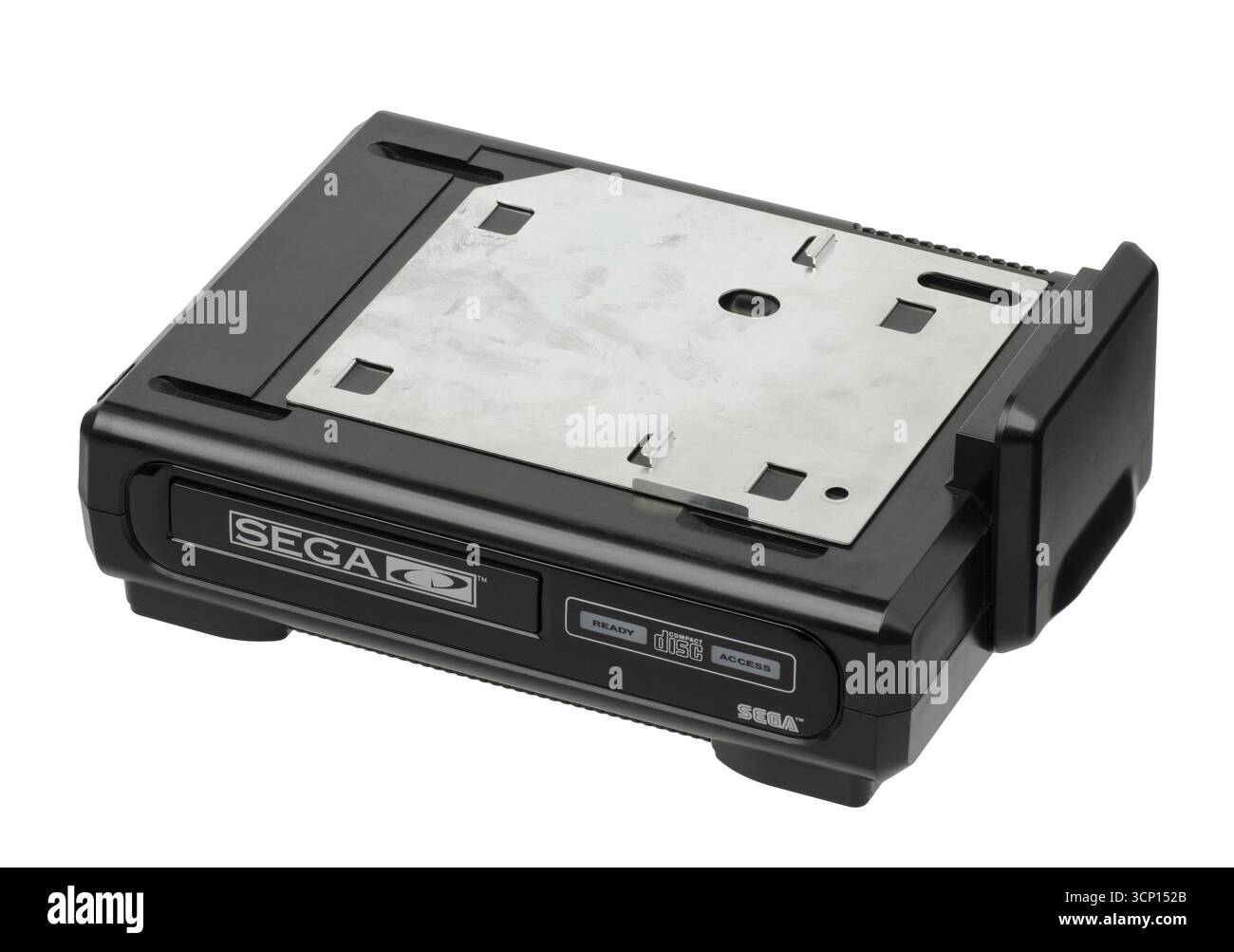 Modèle 1 Sega CD avec la plaque de jonction en acier attachée. Il s'agit d'un Add-on de lecteur de CD-ROM qui a été publié par Sega pour son jeu vidéo Genesis/Mega Drive c Banque D'Images