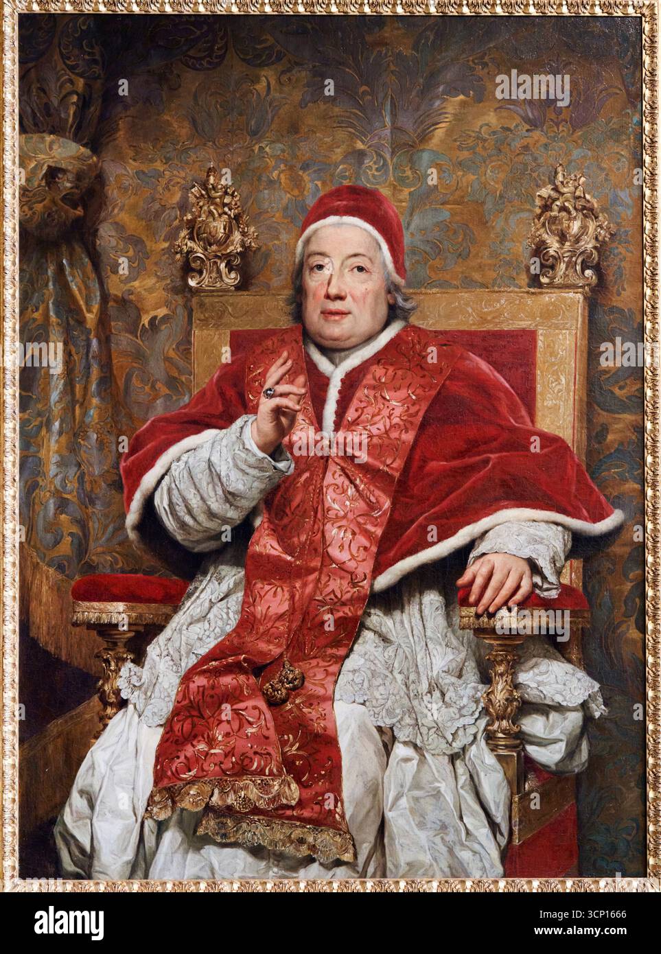 Anton Raphael Mengs (Aussig, Boemia, 1728 - Roma, 1779), Portrait du papa Clemente XIII Rezzonico, Ca' Rezzonico, Musée du XVIIIe siècle Venise, venez Banque D'Images