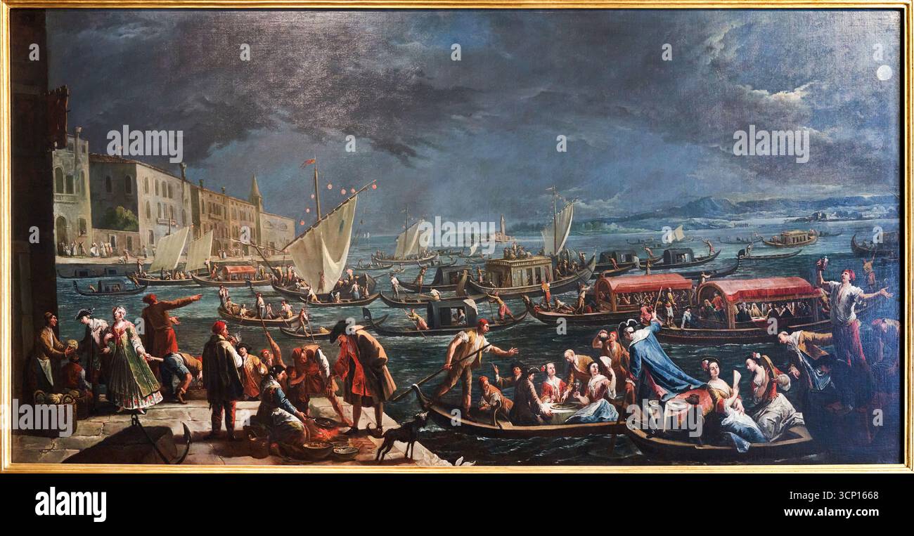 Gaspare Diziani (Belluno, 1689 - Venezia, 1767), la Sagra di Santa Marta, Ca' Rezzonico, Musée de Venise du XVIIIe siècle, Venise, Vénétie, Italie Banque D'Images