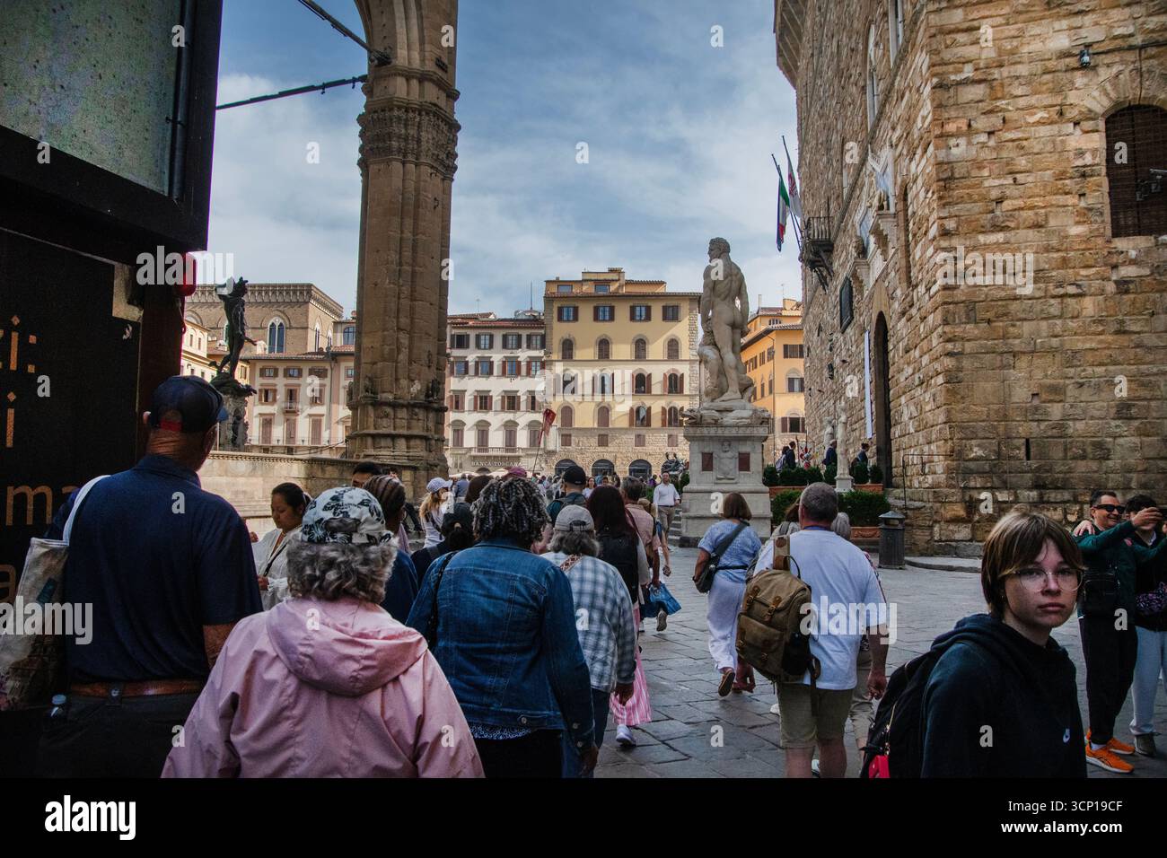 Vue sur la Piazza della Signora à Florence. Banque D'Images