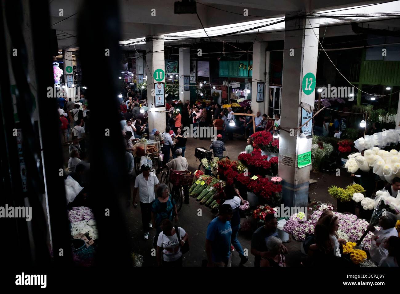 Mexique, CDMX, Mexique. 23 septembre 2025. Le marché le plus important spécialisé dans les fleurs de toutes sortes est le marché jamaïcain, situé à Mexico. Aujourd'hui marque son 68e anniversaire et est l'un des principaux points de vente et de distribution de fleurs de divers états à travers le pays. Avec de la musique live et de la danse dans ses allées, les vendeurs, les employés et les clients célèbrent un autre anniversaire. Ce marché a ouvert ses portes en 1957 dans le cadre de la modernisation de la ville. Il a des racines préhispaniques, comme il était et continue d'être le centre de commerce de fleurs le plus important, relié à cette époque par des rivières ou CA Banque D'Images