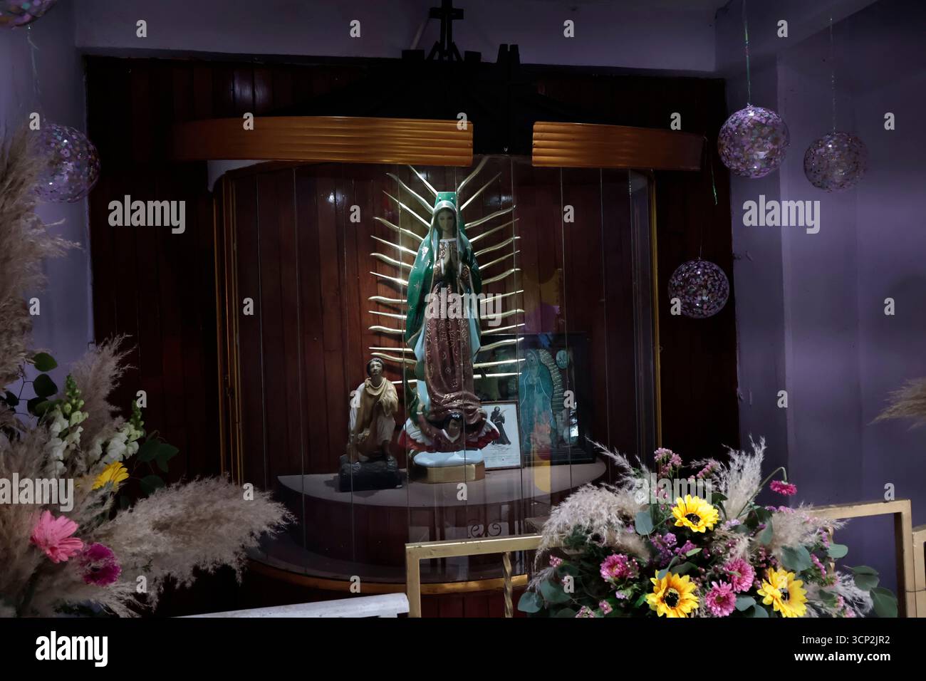 Mexique, CDMX, Mexique. 23 septembre 2025. Le marché le plus important spécialisé dans les fleurs de toutes sortes est le marché jamaïcain, situé à Mexico. Aujourd'hui marque son 68e anniversaire et est l'un des principaux points de vente et de distribution de fleurs de divers états à travers le pays. Avec de la musique live et de la danse dans ses allées, les vendeurs, les employés et les clients célèbrent un autre anniversaire. Ce marché a ouvert ses portes en 1957 dans le cadre de la modernisation de la ville. Il a des racines préhispaniques, comme il était et continue d'être le centre de commerce de fleurs le plus important, relié à cette époque par des rivières ou CA Banque D'Images