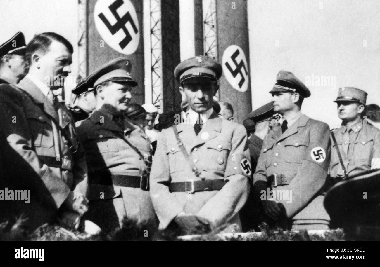 2ème Guerre mondiale Europe, Allemagne – hiérarchie nazie, Hitler, Goering, Goebbels, Hess, 1933 Banque D'Images