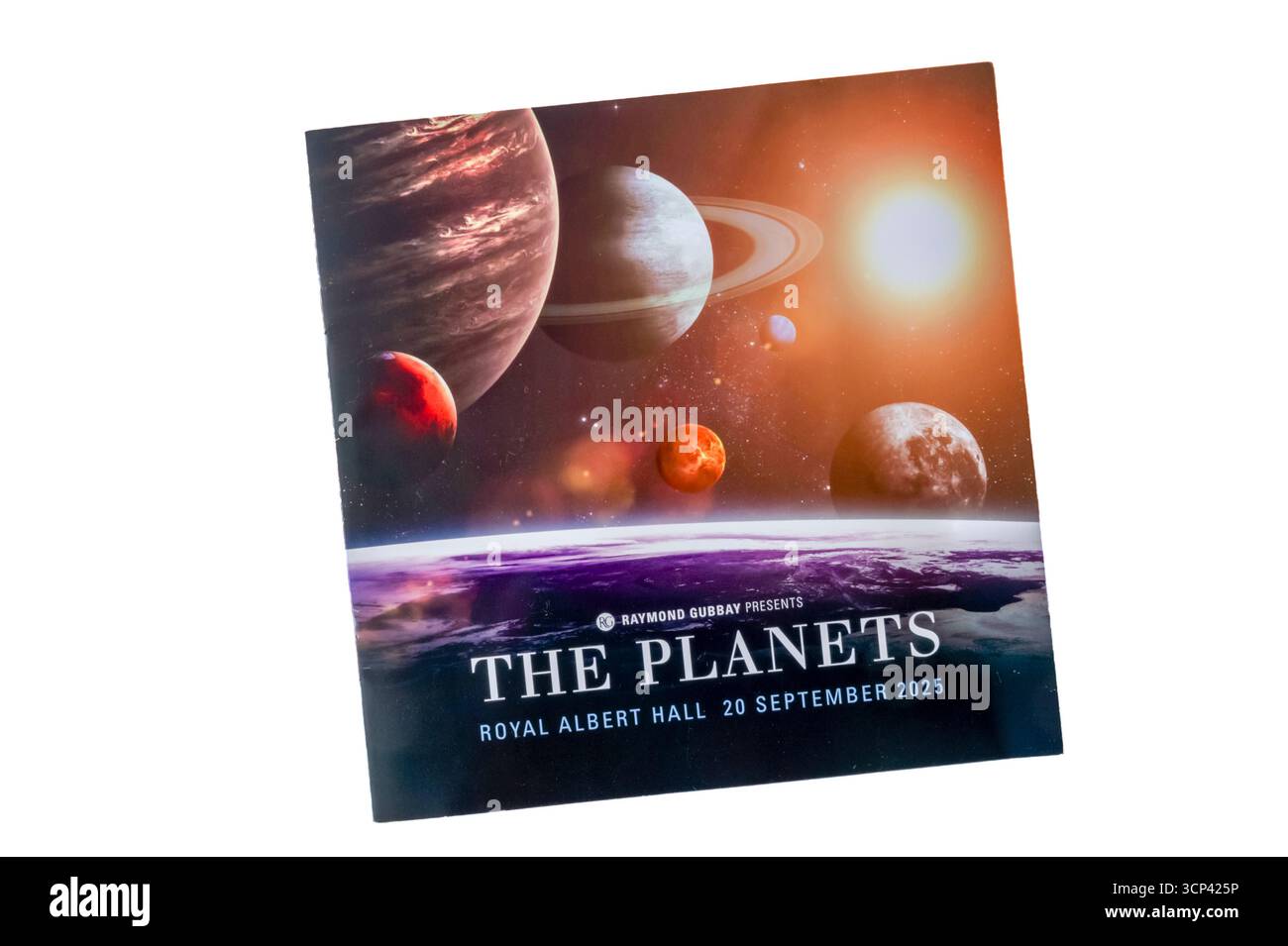 Programme pour l'exécution des planètes par Gustav Holst au Royal Albert Hall. Septembre 2025. Banque D'Images
