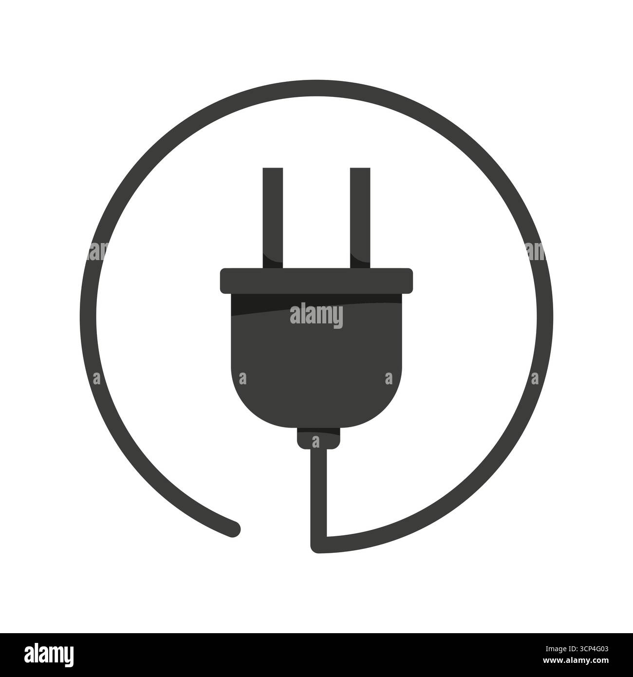 Icône de prise d'alimentation. Symbole de courant électrique. Connecteur d'énergie Vector. Cordon d'alimentation de l'appareil. SPE 10. Illustration de Vecteur