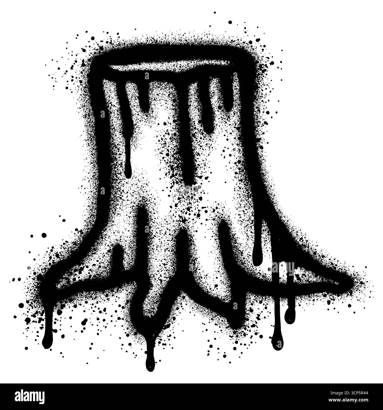 Malles en bois dans le style graffiti avec peinture noire en aérosol Illustration de Vecteur