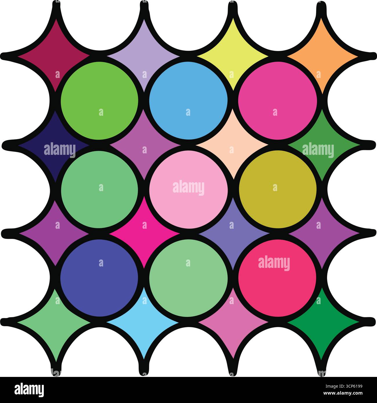 Illustrations colorées de motifs géométriques Illustration de Vecteur