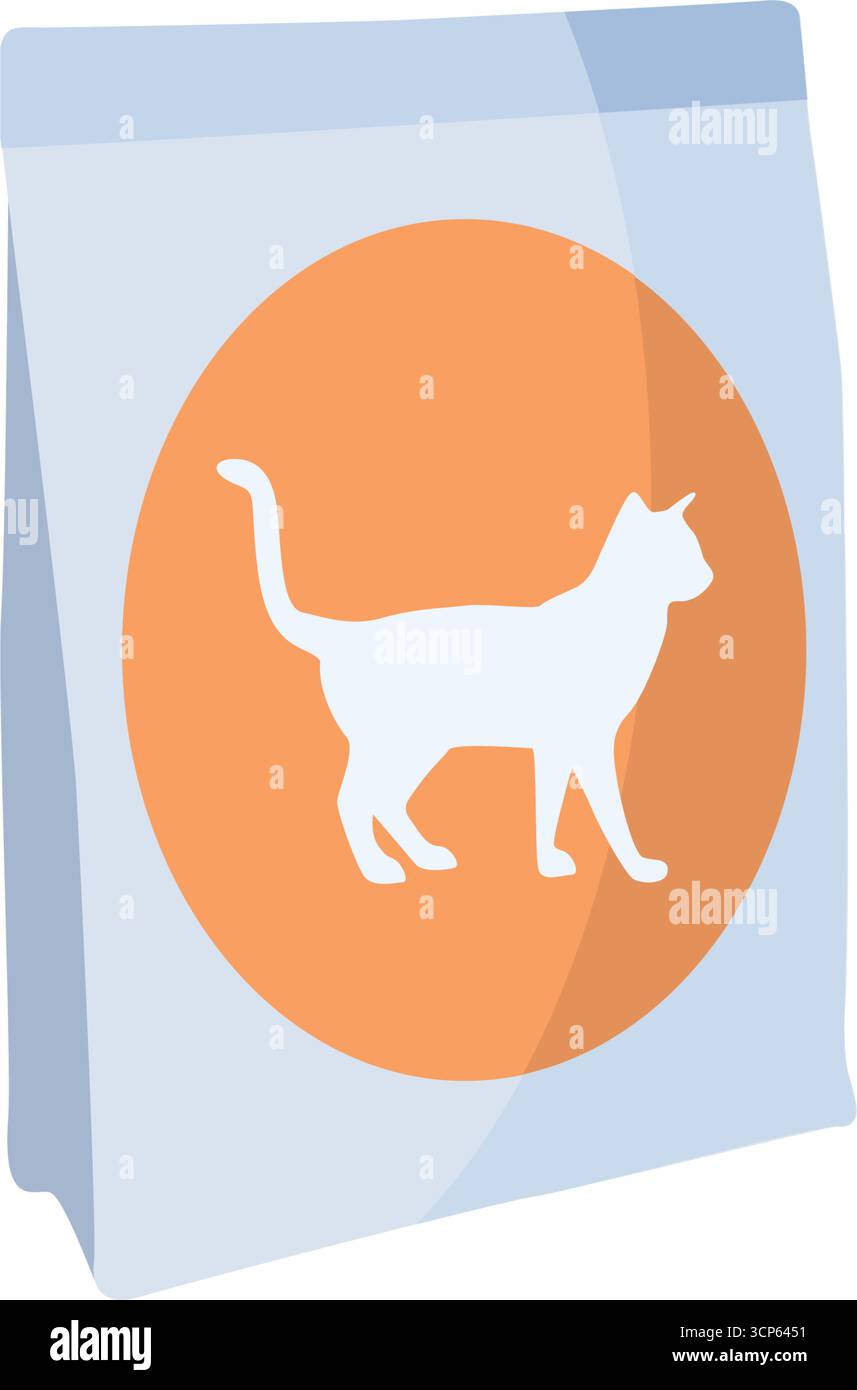 L'icône de chat sac de nourriture Illustration de Vecteur