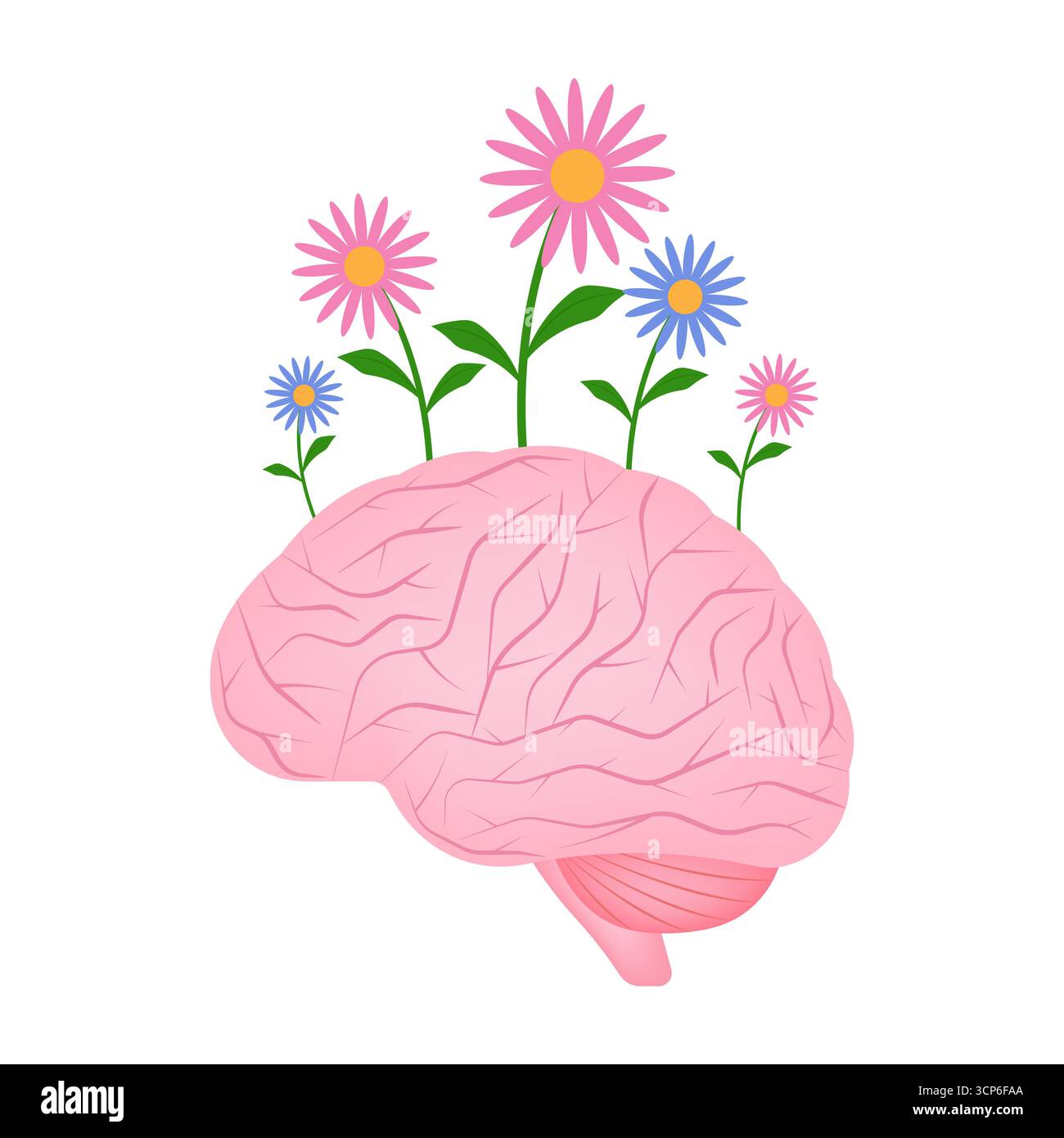 Concept de santé mentale. Traitement des maladies mentales. Journée mondiale de la santé mentale. Illustration vectorielle. Illustration de Vecteur