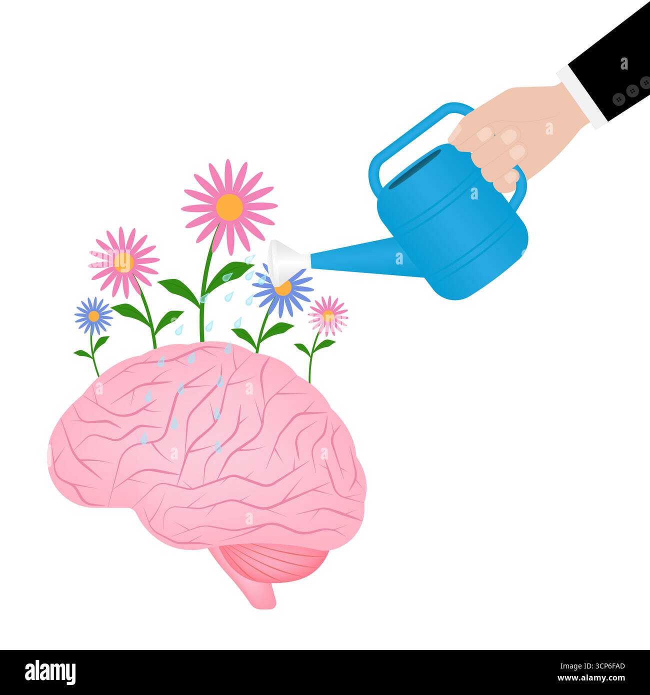 Concept de santé mentale. Traitement des maladies mentales. Journée mondiale de la santé mentale. Illustration vectorielle. Illustration de Vecteur