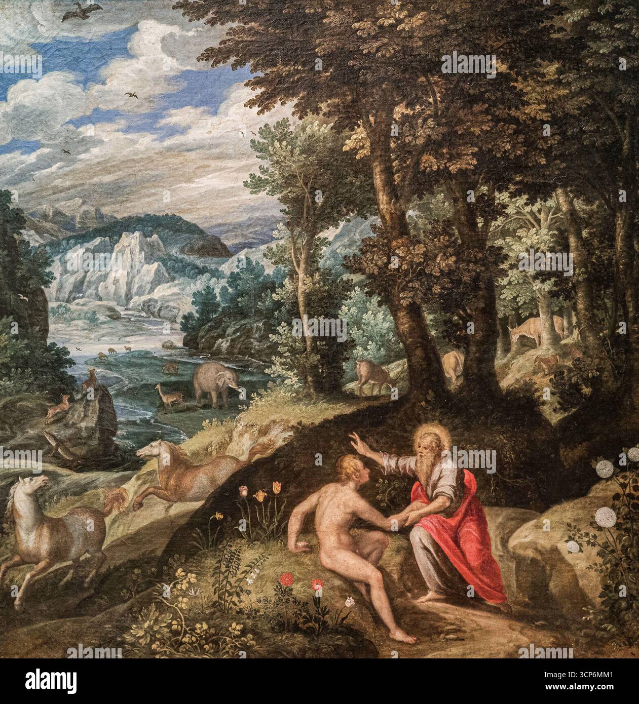 La création d'Adam. Musée : Palazzo della Pilotta, Parme. Auteur : Jan Soens. Banque D'Images