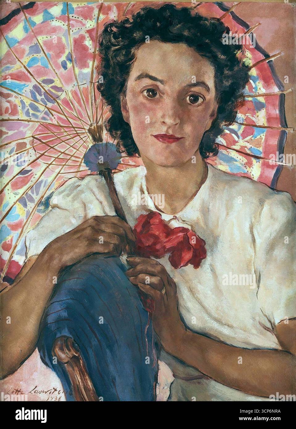 Nora avec le parasol. Musée : COLLECTION PRIVÉE. Auteur : LOTTE LASERSTEIN. Banque D'Images