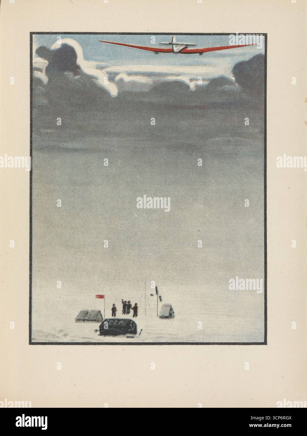 Illustration pour « vers l'Amérique à travers le pôle Nord ». Musée : COLLECTION PRIVÉE. Auteur : Alexander Alexandrovich Deineka. Banque D'Images