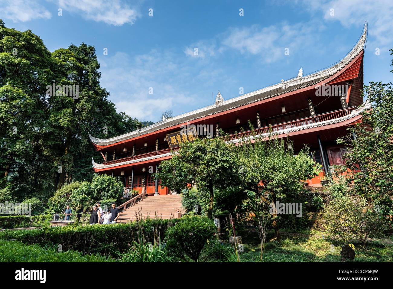 Temple Wannian (« Temple des dix mille ans »), Emeishan, Préfecture de Leshan, Sichuan, République populaire de Chine, Asie. Banque D'Images