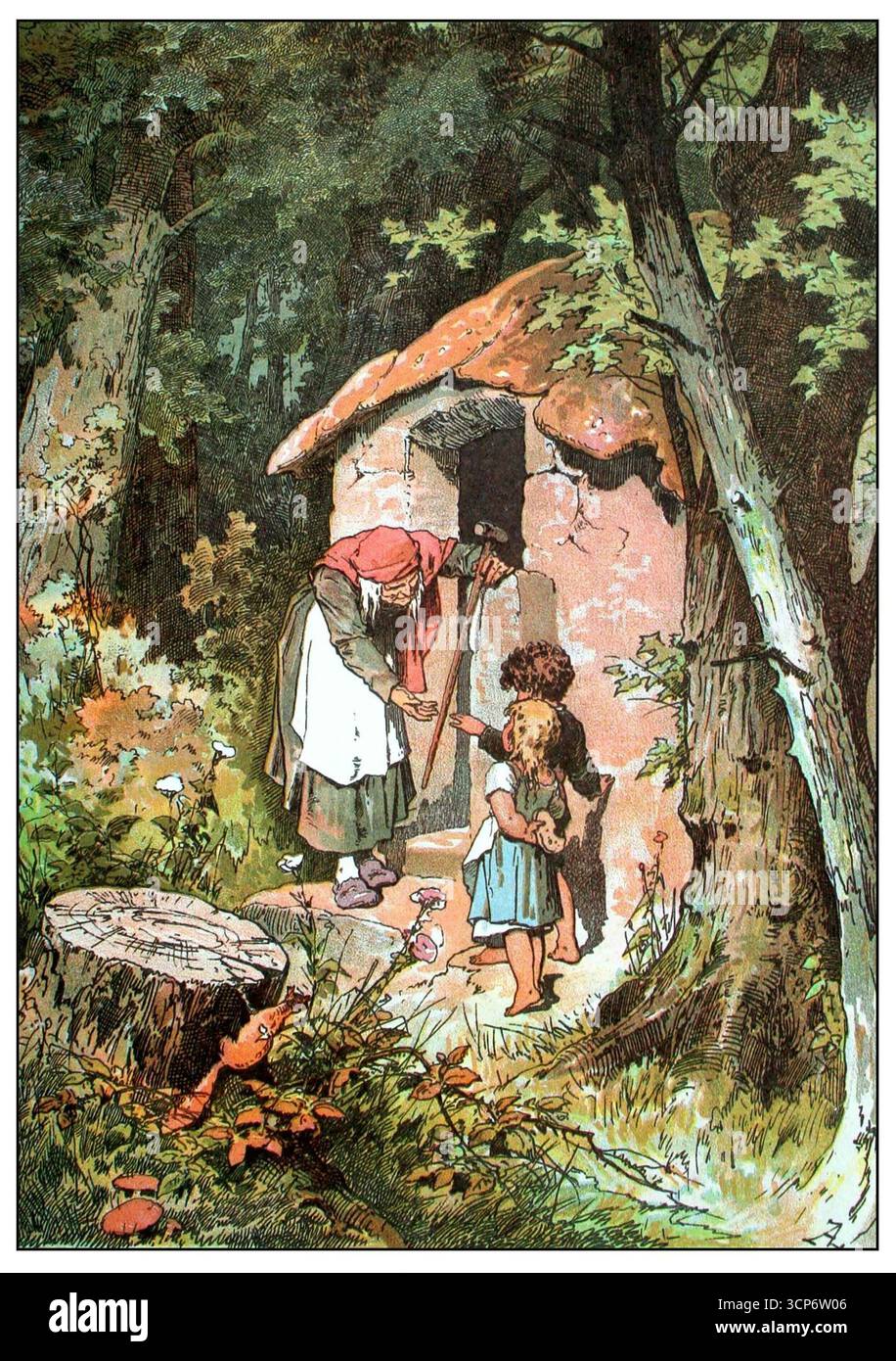 Illustration pour 'Hansel et Gretel' par les frères Grimm. Musée : COLLECTION PRIVÉE. Auteur : ALEXANDER ZICK. Banque D'Images