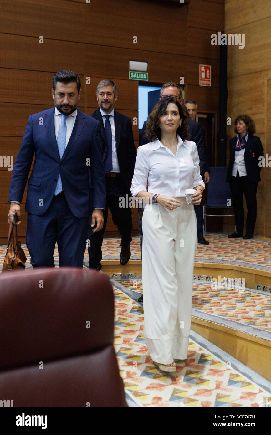 Madrid, le 12 septembre 2025. Assemblée de Madrid. Débat sur l'état de la région. Photo : Isabel Permuy. Archdc. Crédit : album / Archivo ABC / Isabel B. Permuy Banque D'Images