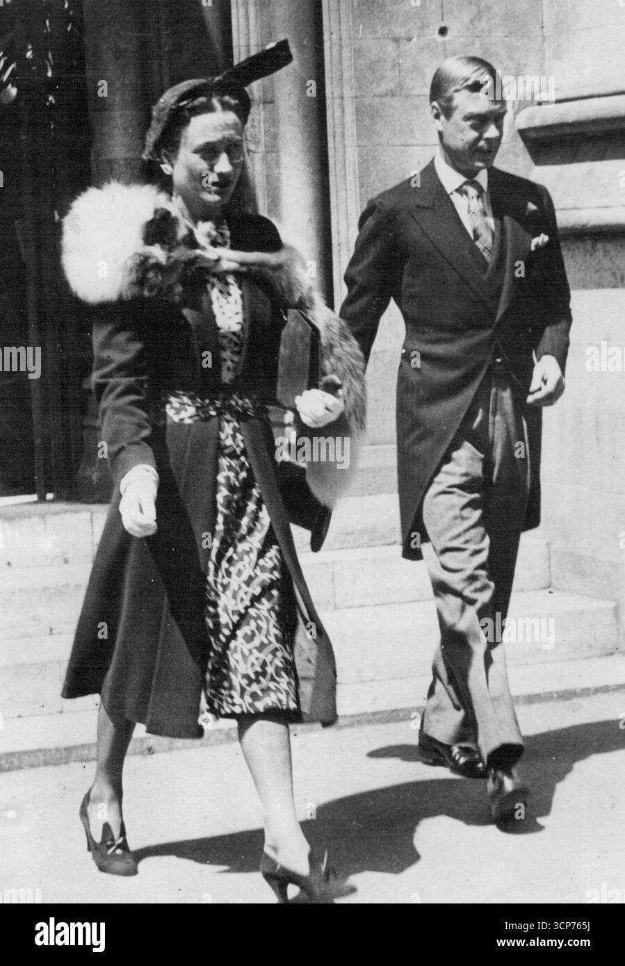 Le duc et la duchesse de Windsor assistent au service à Paris. Le duc et la duchesse de Windsor quittent l'église d'Amérique de l'avenue George V. à Paris ***** . 30 mai 1939. (Photo Keystone) Banque D'Images