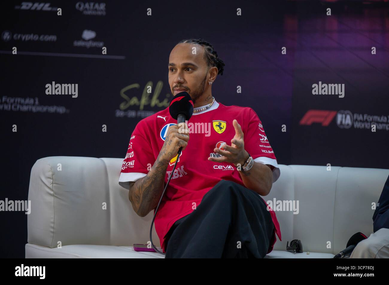 Testing Sakhir GP, Bahreïn, F1 2025 le 28-02-2025 - pilote de formule 1 Lewis Hamilton pour Ferrari - crédit devrait être lu : Francesca Anna Tantone Banque D'Images