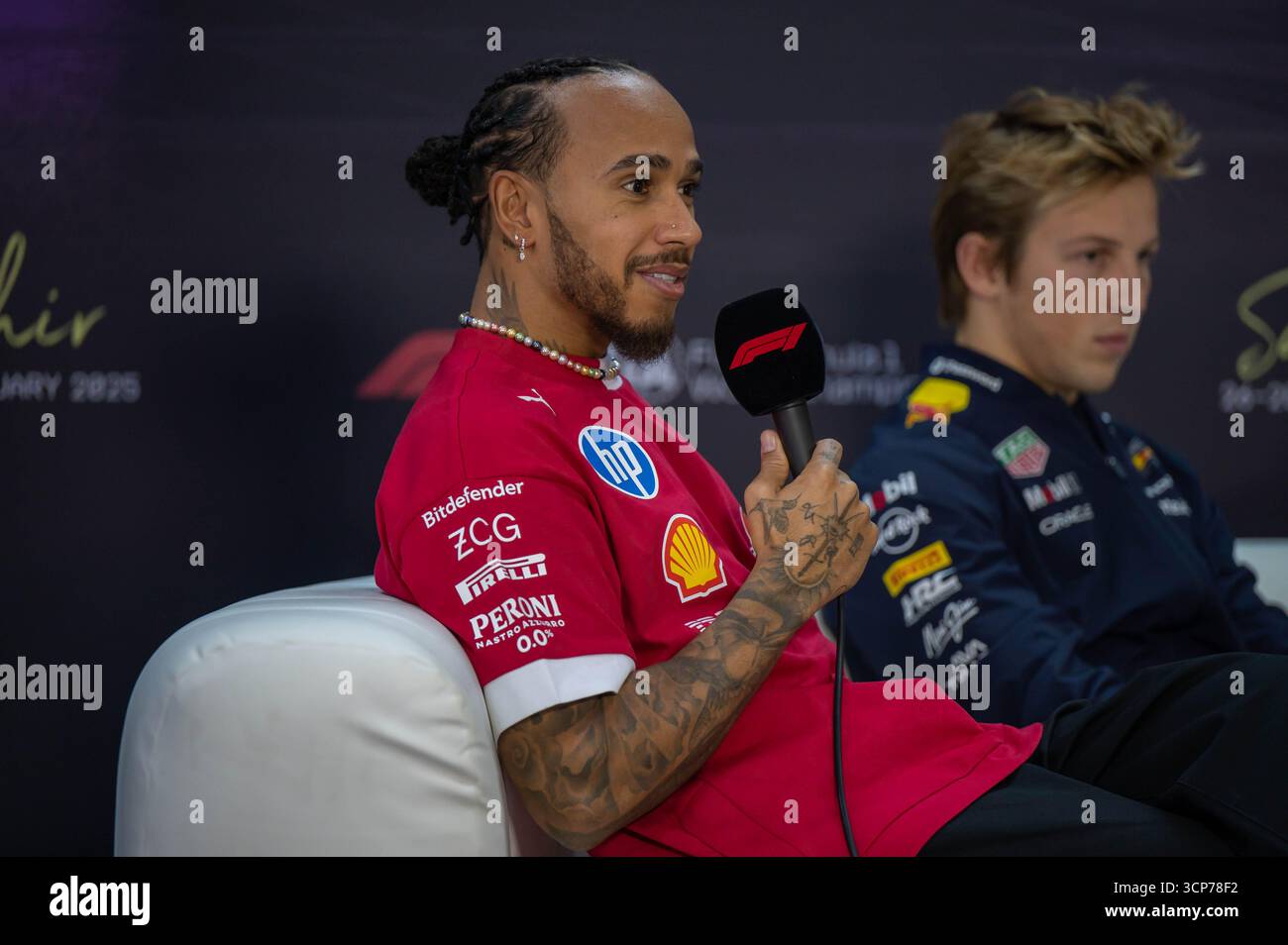 Testing Sakhir GP, Bahreïn, F1 2025 le 28-02-2025 - pilote de formule 1 Lewis Hamilton pour Ferrari - crédit devrait être lu : Francesca Anna Tantone Banque D'Images