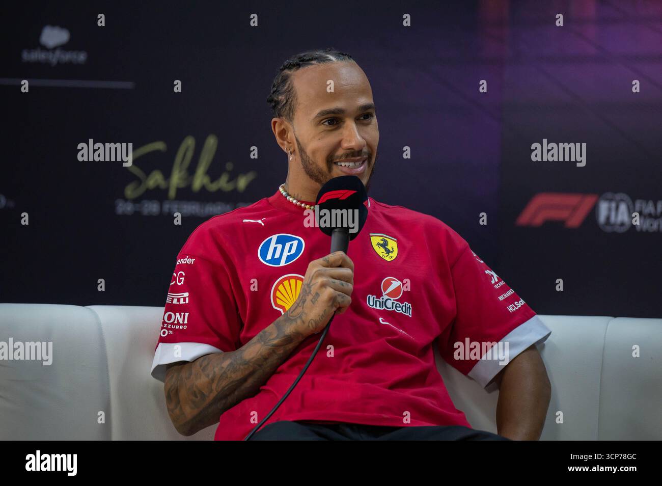 Testing Sakhir GP, Bahreïn, F1 2025 le 28-02-2025 - pilote de formule 1 Lewis Hamilton pour Ferrari - crédit devrait être lu : Francesca Anna Tantone Banque D'Images