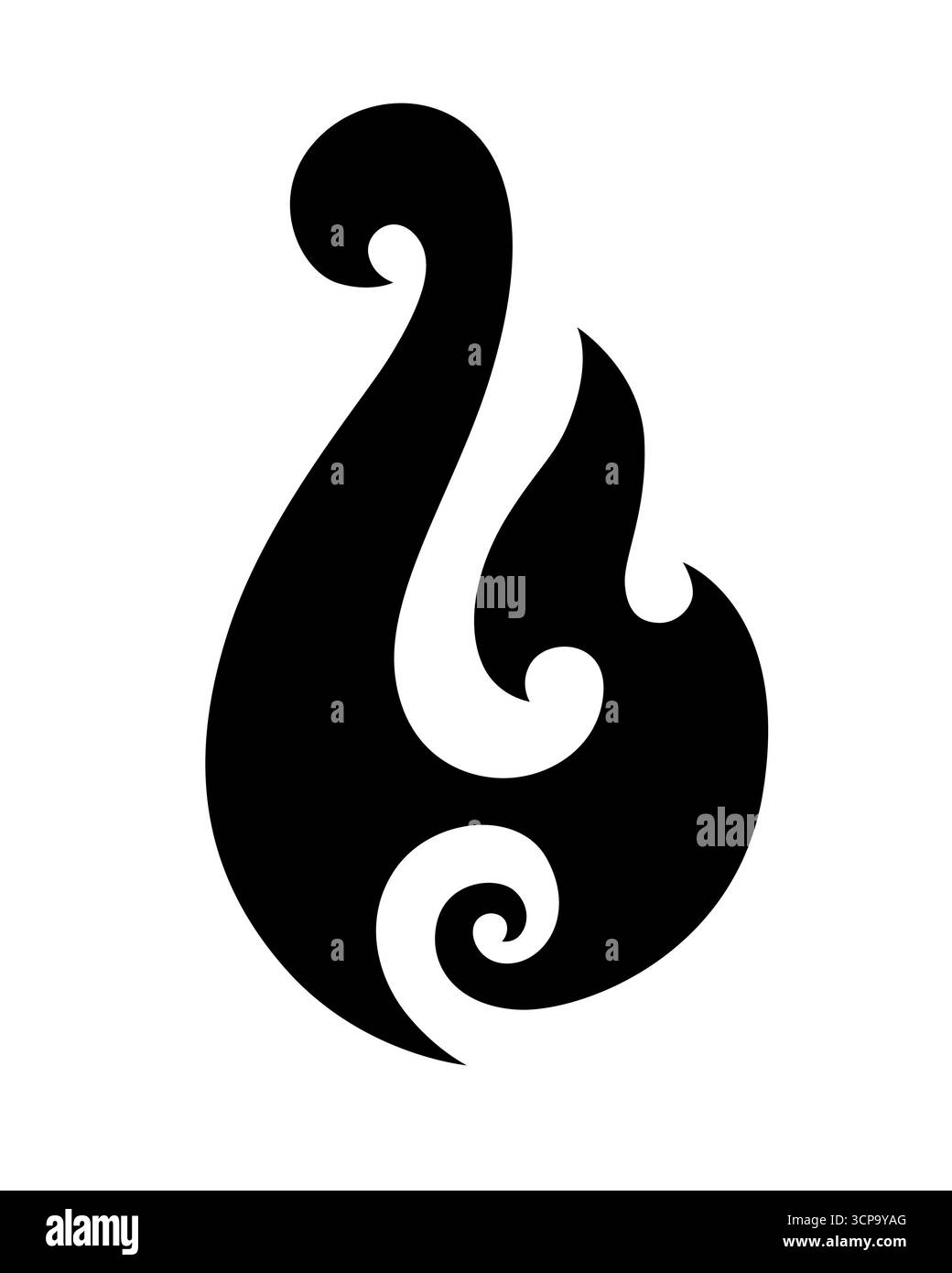Hameçon de style tatouage maori. Matau osseux. Hei Matau. Illustration de Vecteur