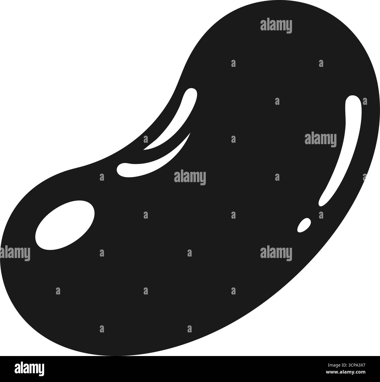 Motif bonbon noir Jelly Bean. Un motif monochrome en sugarplum simple. Cet emblème de sucrerie symbolise l'indulgence joyeuse, les délicieuses friandises et le délice Illustration de Vecteur