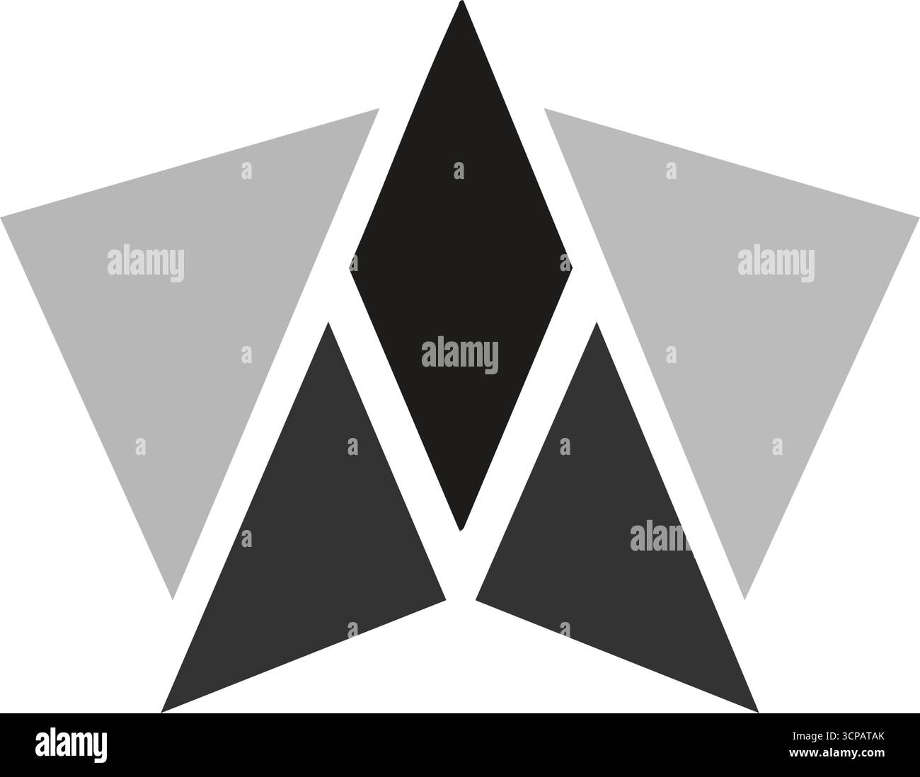 Triangles gris abstraits modernes. Cette composition géométrique élégante présente des formes polygonales grises imbriquées sur un fond sombre, symbolisant le progrès Illustration de Vecteur