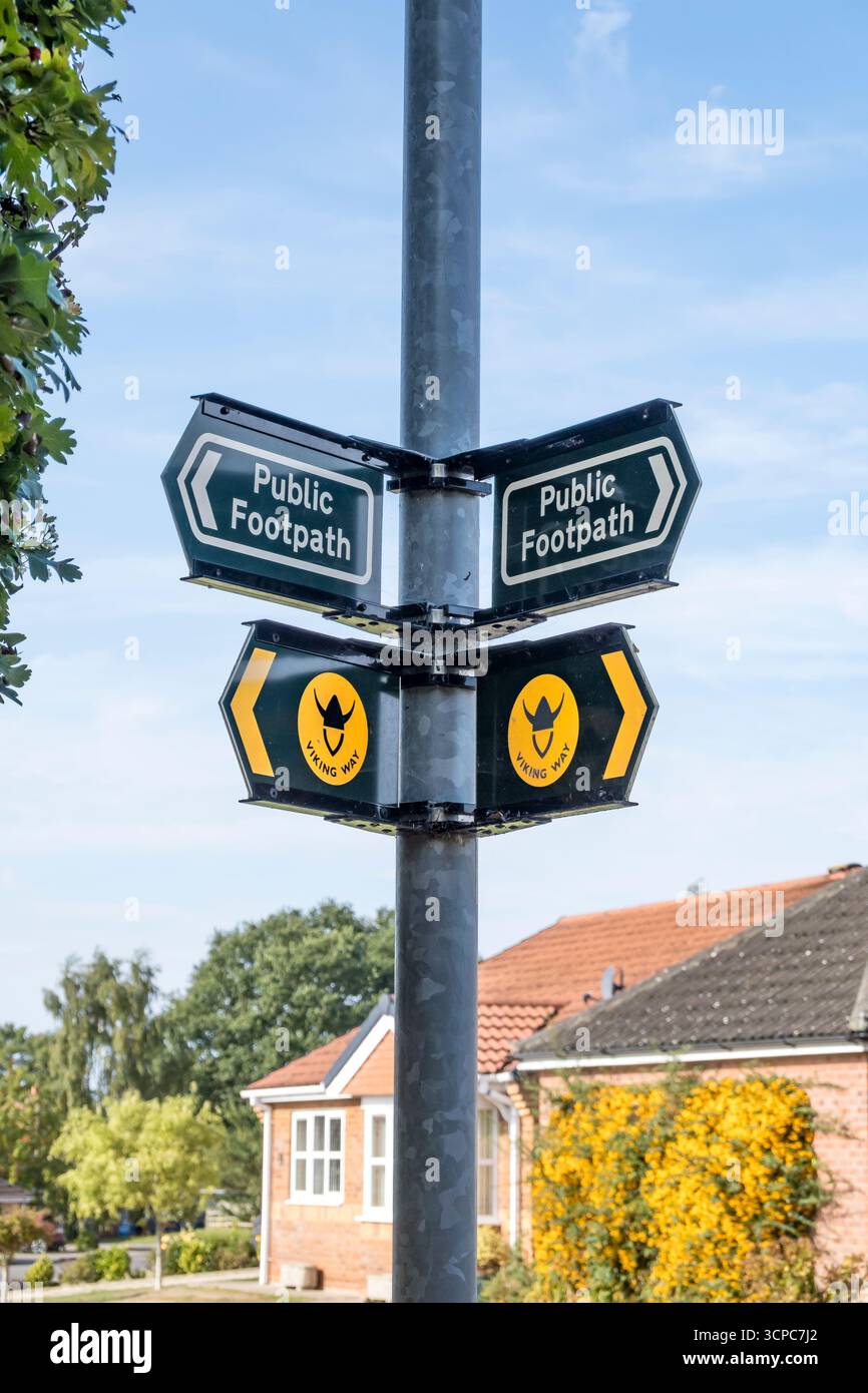 Viking Way public Footpath Way, Cherry Willingham, Lincolnshire, Angleterre, Royaume-Uni Banque D'Images