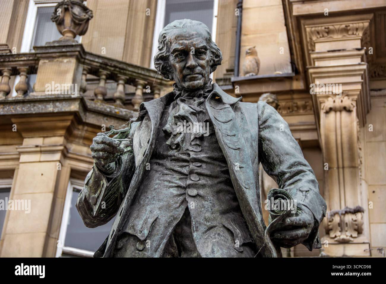 Statue de James Watt en gros plan Banque D'Images