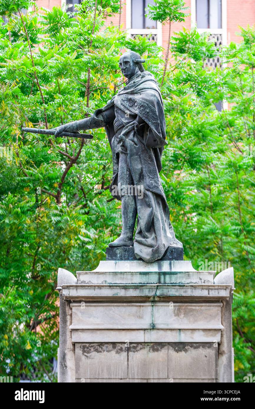 Monument du roi Charles IV sur la Plaza Roma à Intramuros, Manille, Philippines Banque D'Images