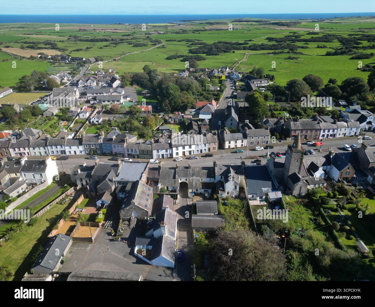 Vue aérienne du village de Whithorn à Galloway Scoltand, photo septembre 2025 Banque D'Images