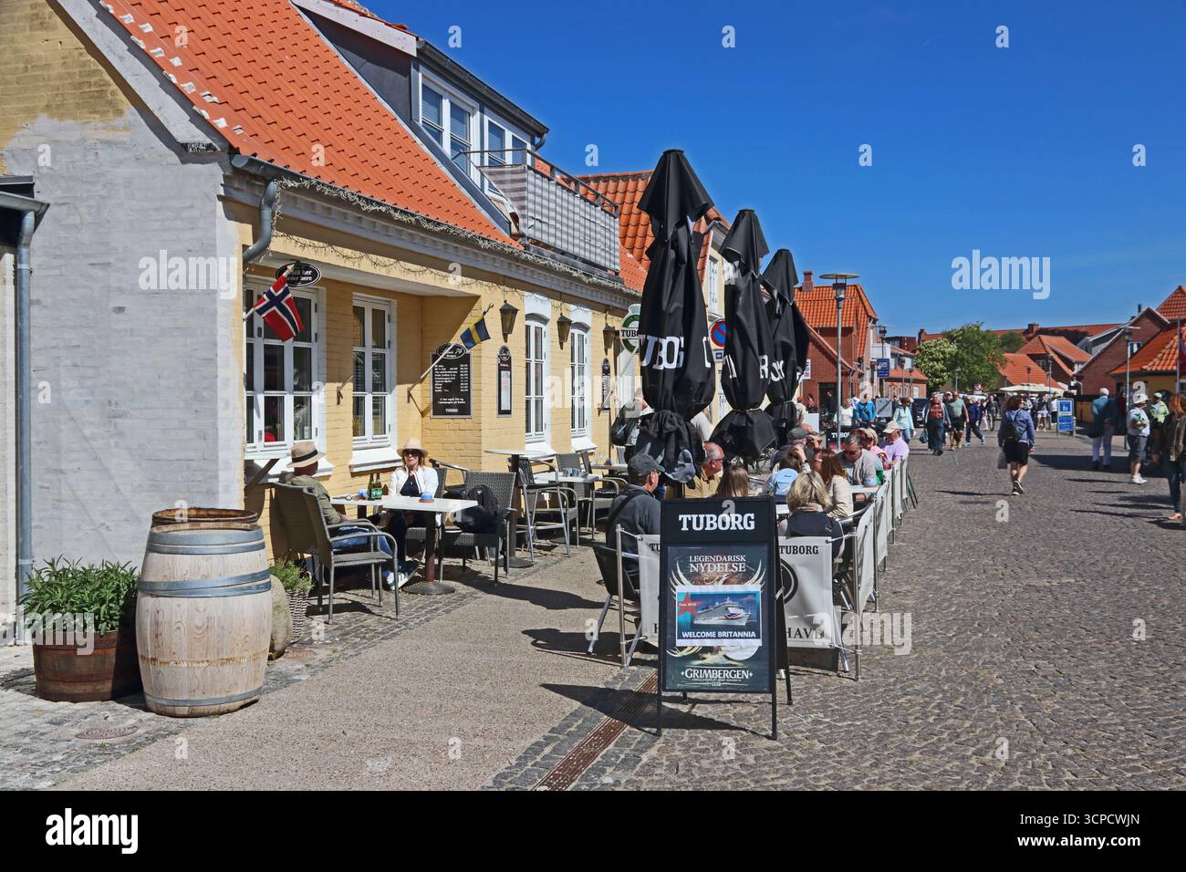 Linie 74, bar, restaurant et Sankt Laurentii Veg, Skagen Banque D'Images