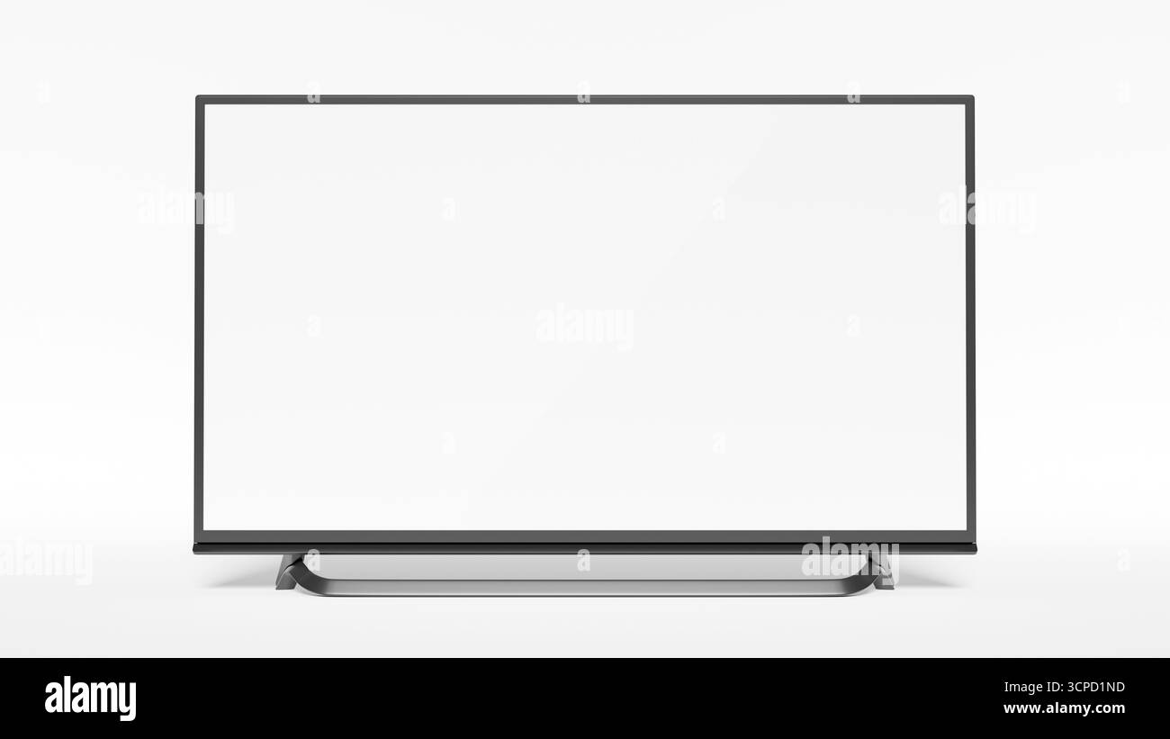 la télévision à écran plat moderne est positionnée sur un support, présentant un design minimaliste adapté aux salons élégants, créant un espace idéal pour Banque D'Images