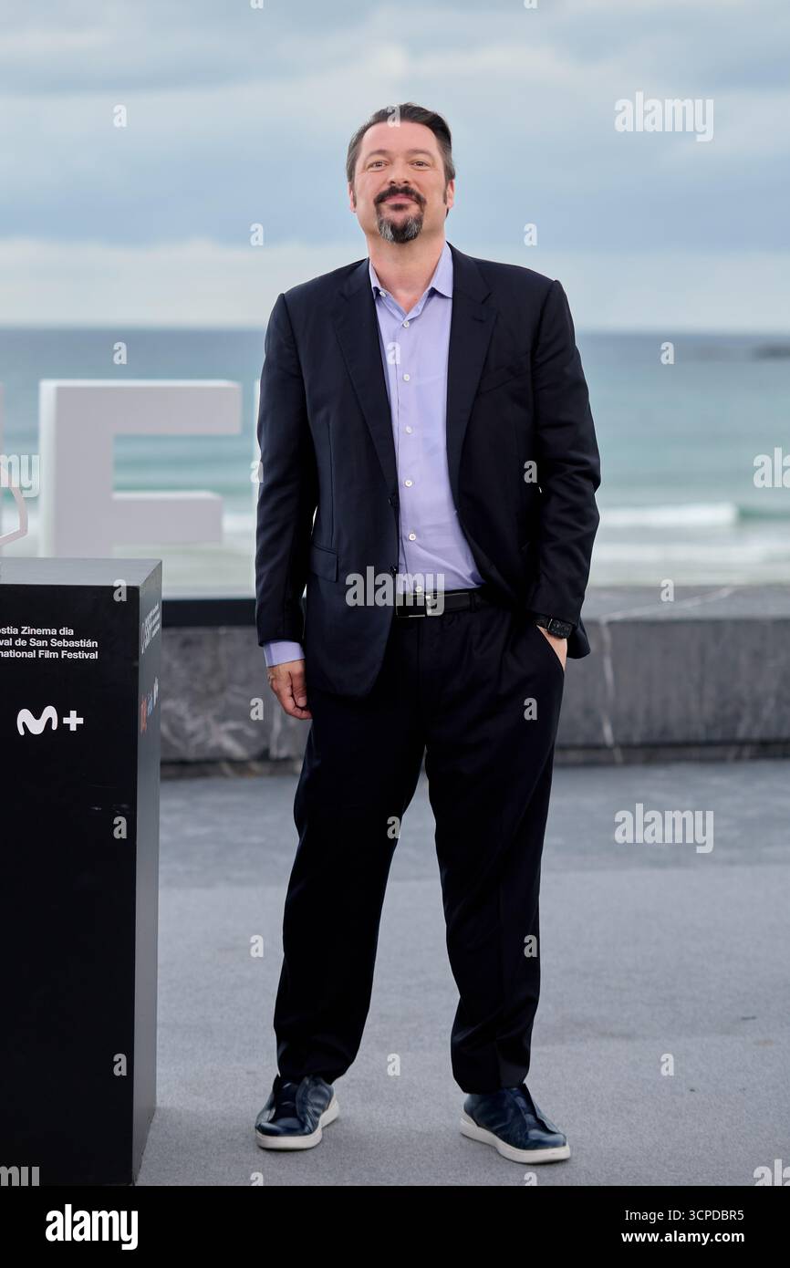 James Vanderbilt assiste au Photocall Nuremberg lors du 73e Festival international du film de San Sebastian Donostia à San Sebastian, en Espagne, le 25 septembre. (Photo de COOLMedia/NurPhoto) crédit : NurPhoto SRL/Alamy Live News Banque D'Images
