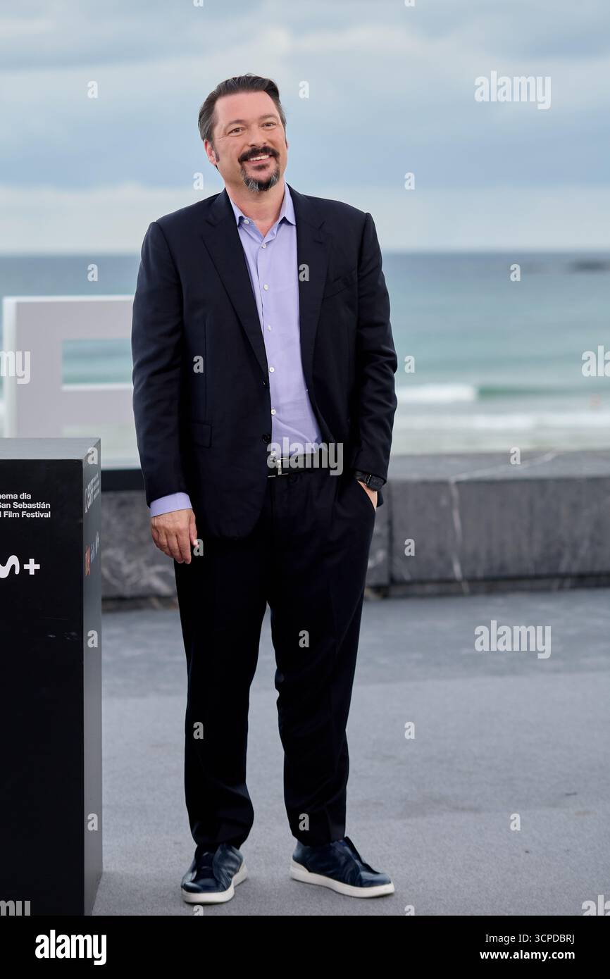 James Vanderbilt assiste au Photocall Nuremberg lors du 73e Festival international du film de San Sebastian Donostia à San Sebastian, en Espagne, le 25 septembre. (Photo de COOLMedia/NurPhoto) crédit : NurPhoto SRL/Alamy Live News Banque D'Images