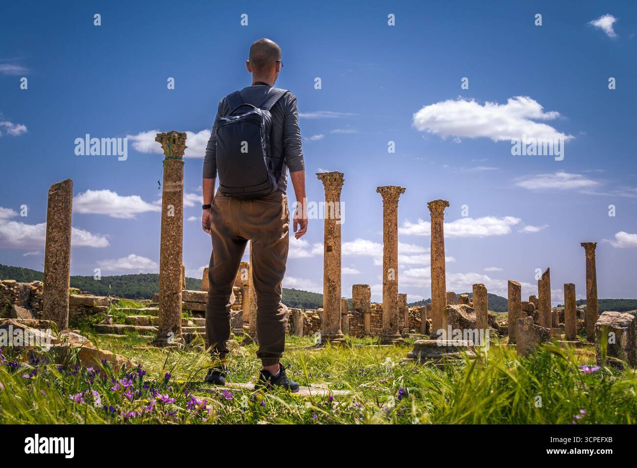 Ruines romaines, Madaure, Souk Ahras, Algérie Banque D'Images
