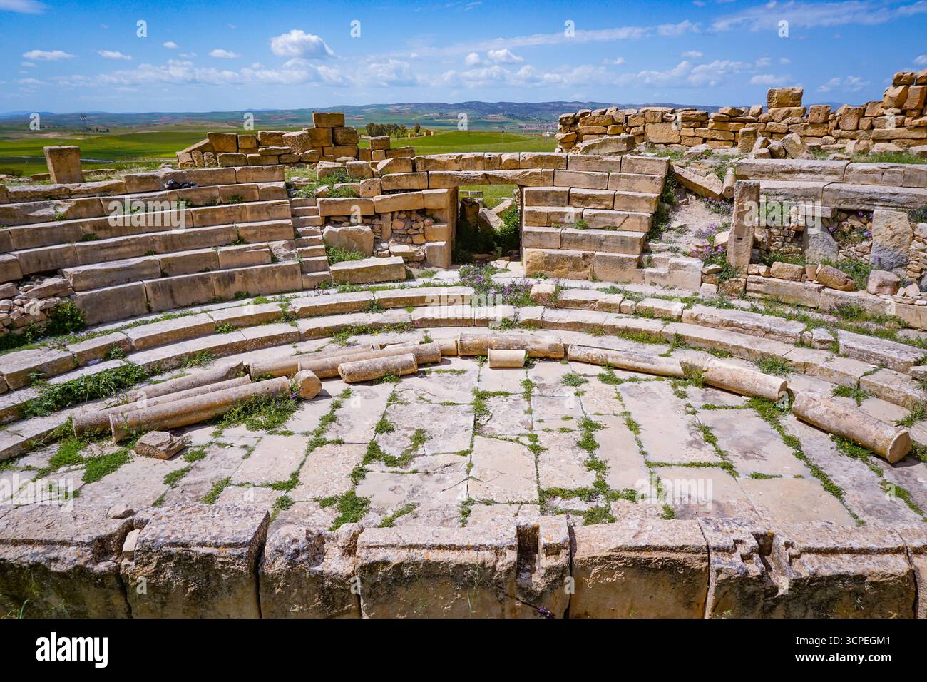Ruines romaines, Madaure, Souk Ahras, Algérie Banque D'Images